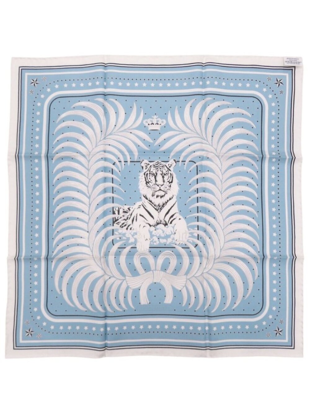 Hermes Carre 55 Tiger Royal King's Scarf Silk Light Blue - Picture 2 of 3